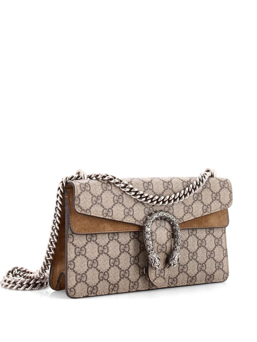 Gucci Pre-Owned Dionysus Bag GG Coated Canvas with Crystal Embellished Metal Small shoulder bag - Marrone