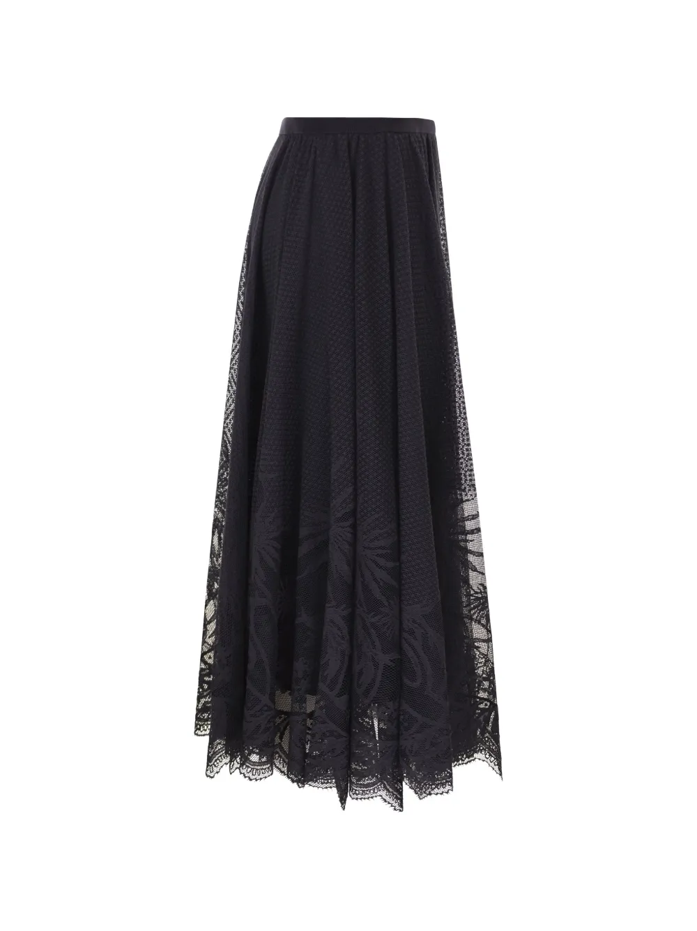 Foliage Embroidery Flared Skirt