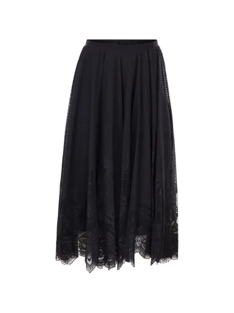 Fabiana Filippi foliage embroidery flared skirt