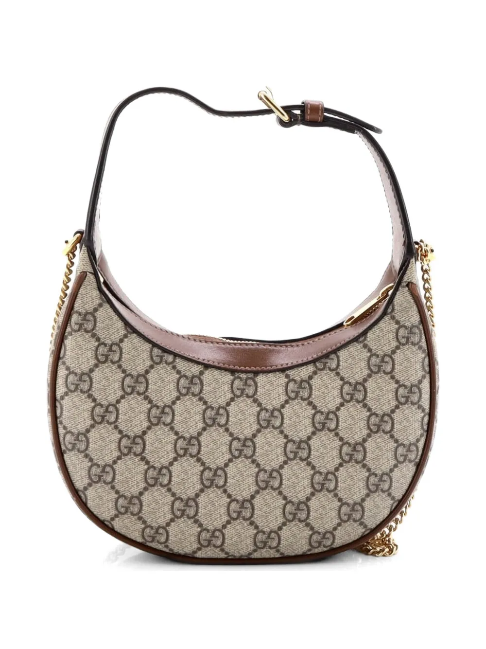 Interlocking G Patch Half Moon Gg Coated Canvas Mini Hobo Bag