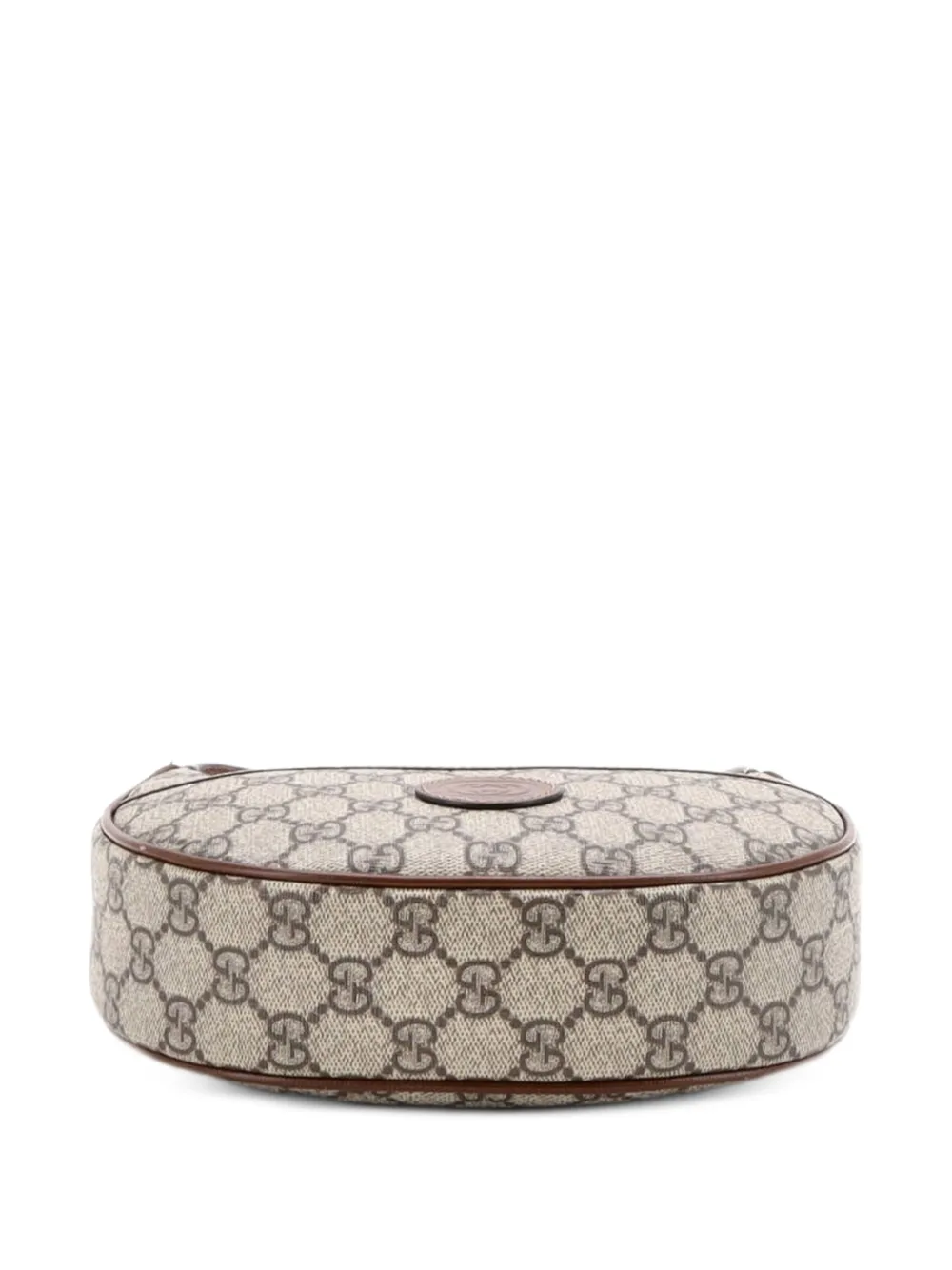 Interlocking G Patch Half Moon Gg Coated Canvas Mini Hobo Bag
