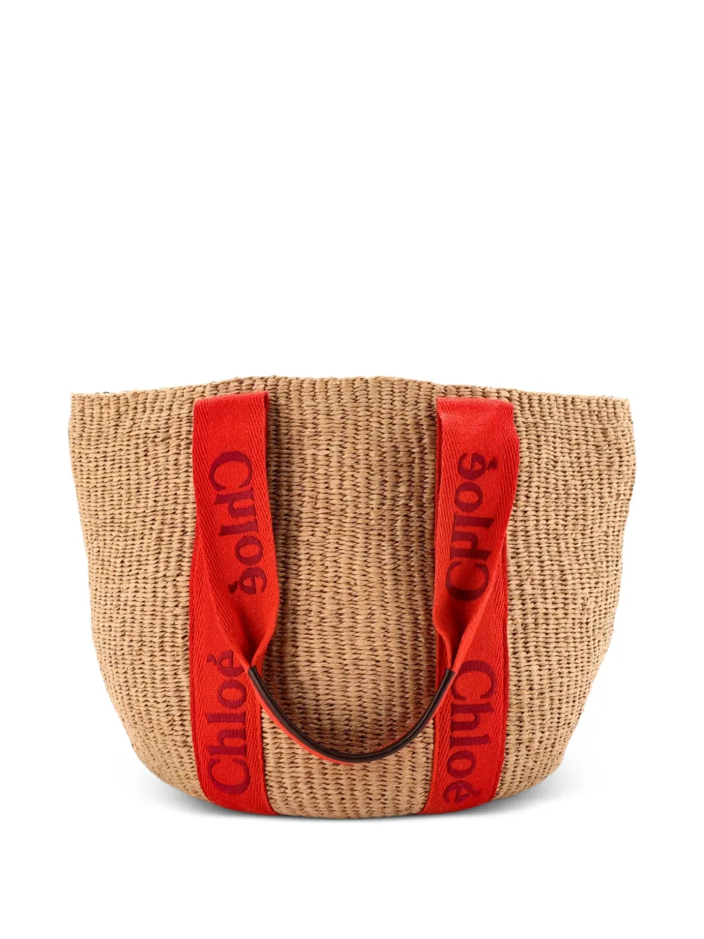 Chloé Pre-Owned x Mifuko Woody Tote Raffia Large bucket bag - Marrone