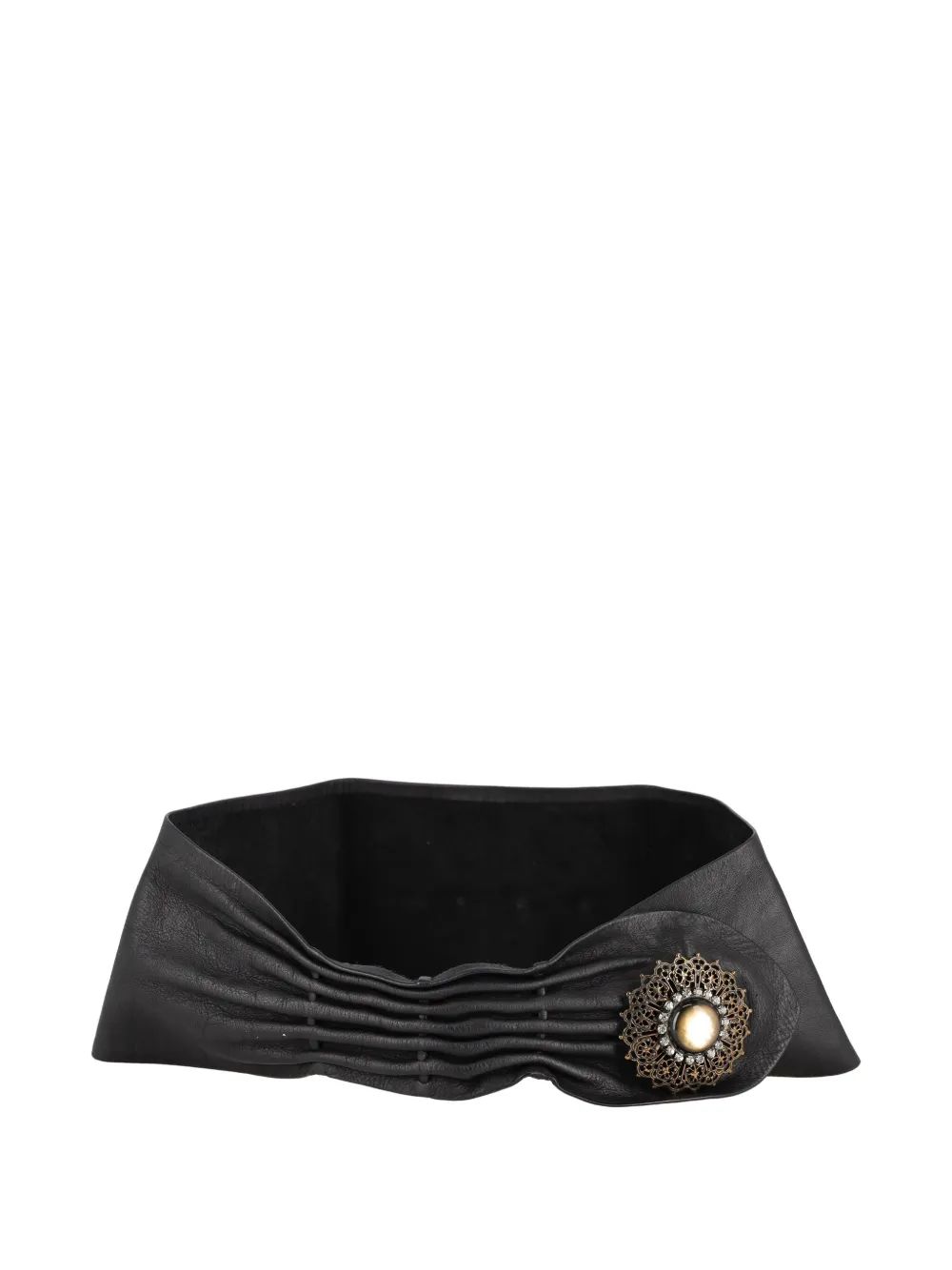 Vintage black embellished belt - Nero