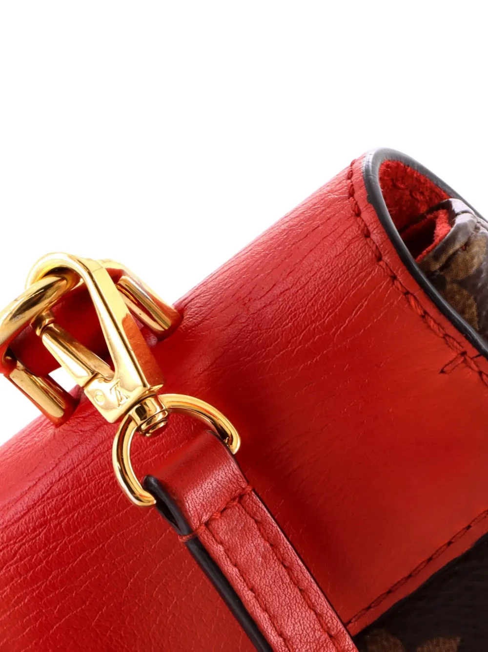 Louis Vuitton Pre-owned Locky Handbag Monogram Canvas with Leather BB Satchel in Red, view 4