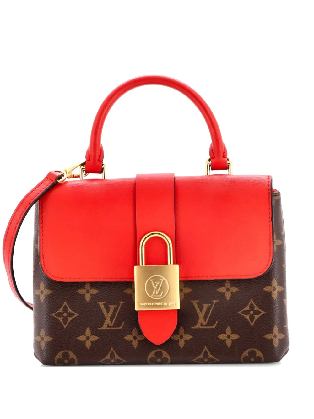 Louis Vuitton Pre-Owned Locky Handbag Monogram Canvas with Leather BB satchel - Rosso