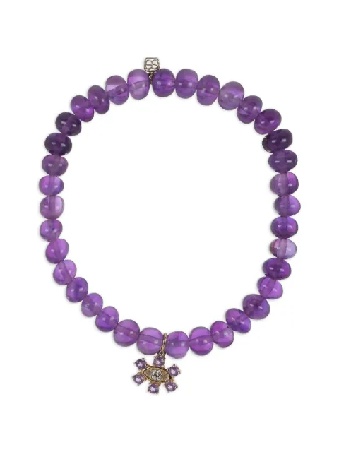 Sydney Evan pulsera Evil Eye con diamantes y amatista