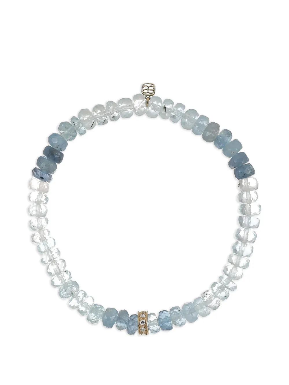 Sydney Evan bracelet Rondelle orné d'aigues-marines et de diamants - Blanc