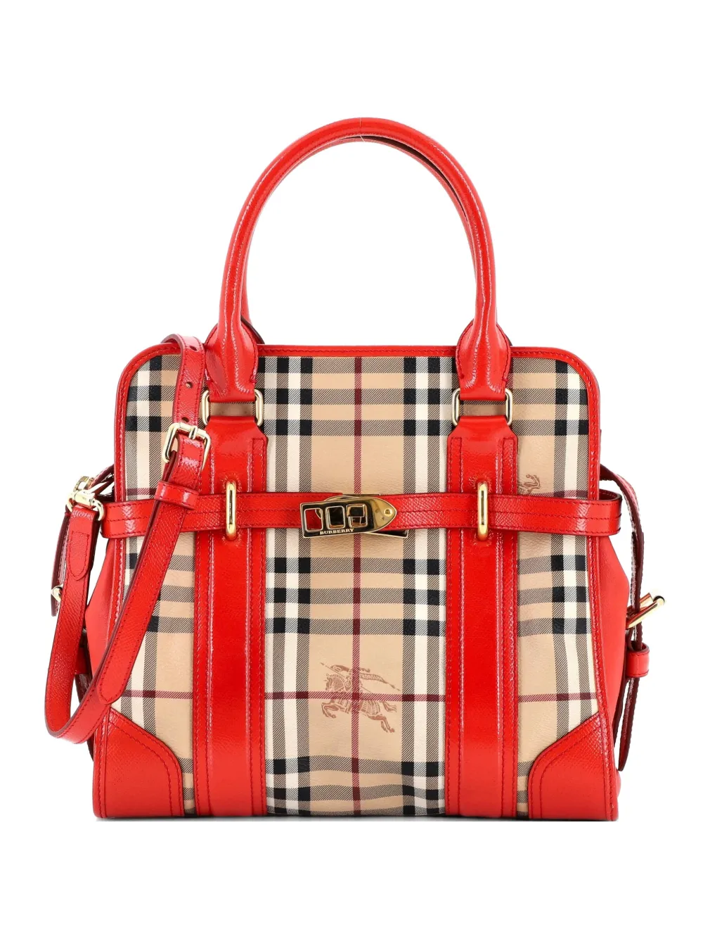 Burberry Pre-Owned Minford Haymarket Coated Canvas Medium satchel - Marrone