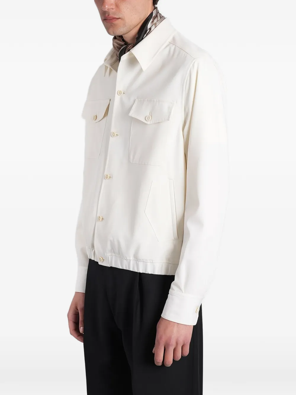 Lardini Button-up jack met elastische zoom Beige