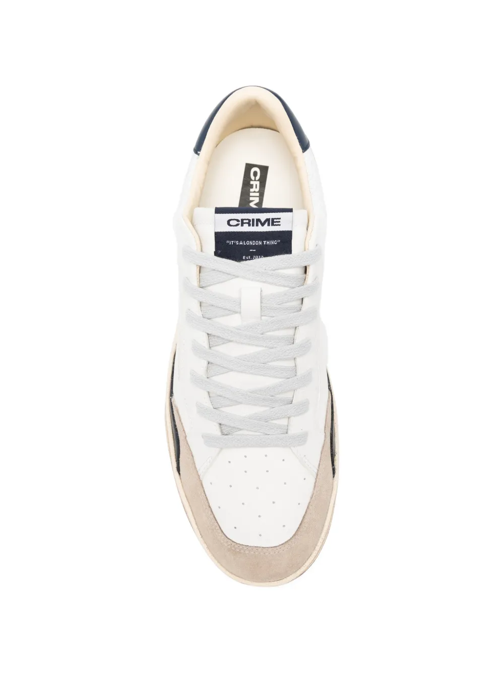 Crime London Chelsea sneakers met suède vlak Wit