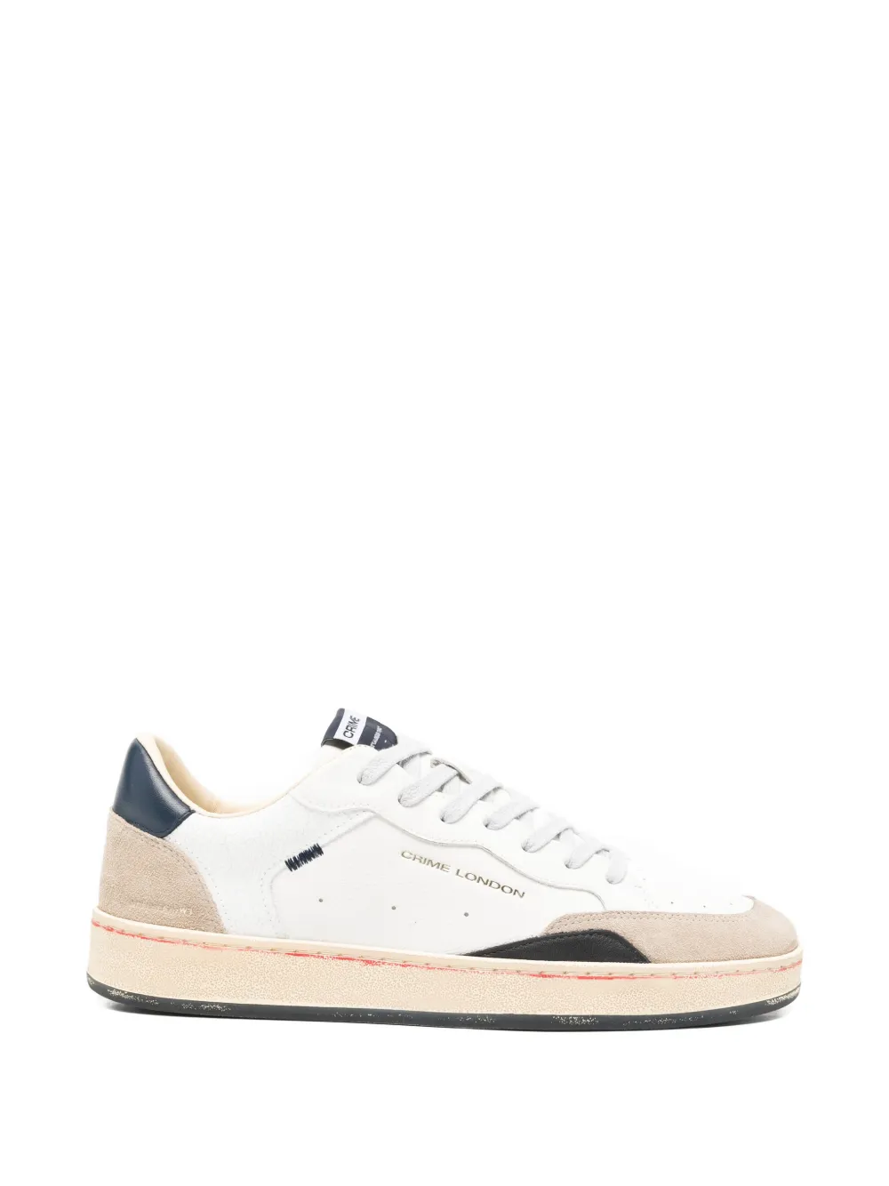 Crime London Chelsea sneakers met suède vlak Wit