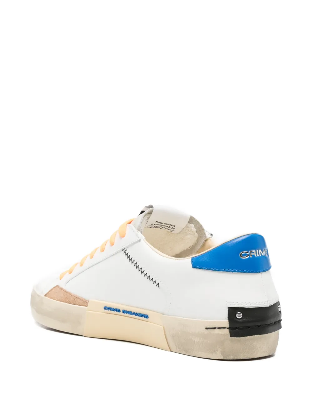 Crime London Distressed City Blue laced sneakers Wit