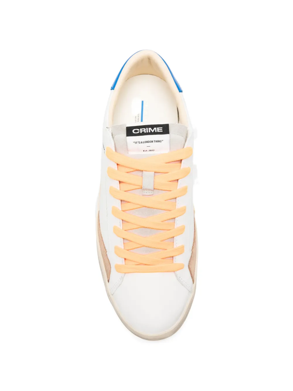 Crime London Distressed City Blue laced sneakers Wit