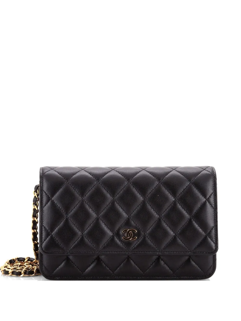 CHANEL Pre-Owned Wallet on Chain Quilted Lambskin crossbody bag - Nero