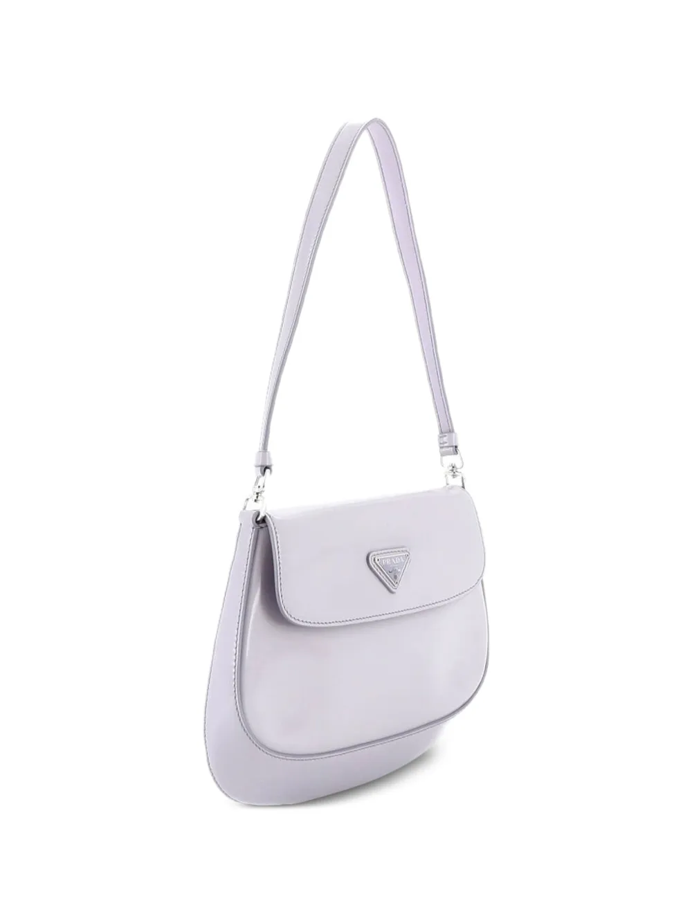 Prada Pre-owned Cleo Flap Shoulder Bag Spazzolato Leather Small Hobo Bag in Purple, view 3