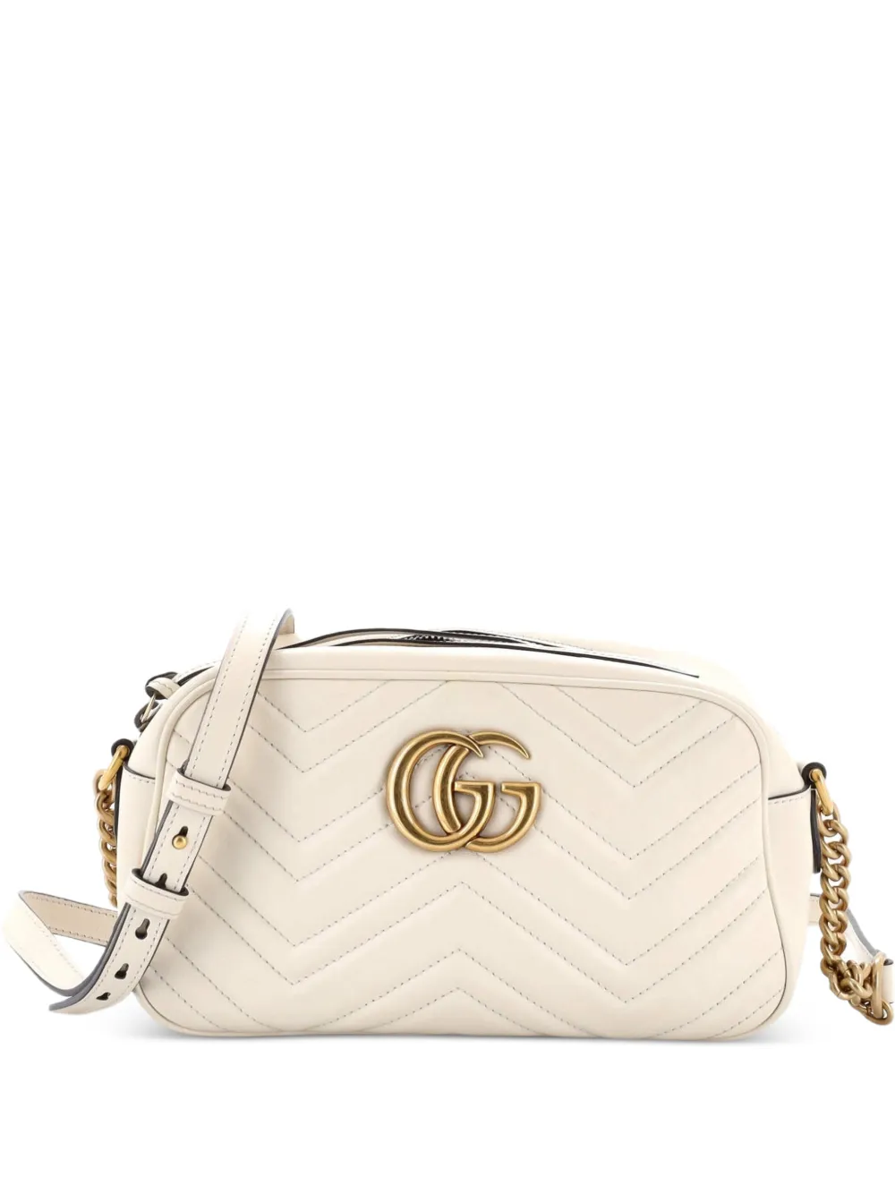 Gucci Pre-Owned GG Marmont Monochrome Shoulder Bag Matelasse Leather Small crossbody bag - Bianco