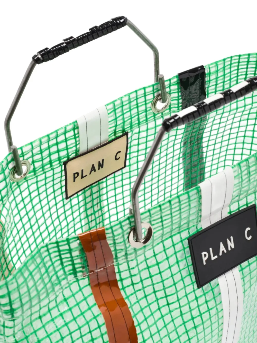 Plan C Bolso Shopper A Rayas - Verde 
