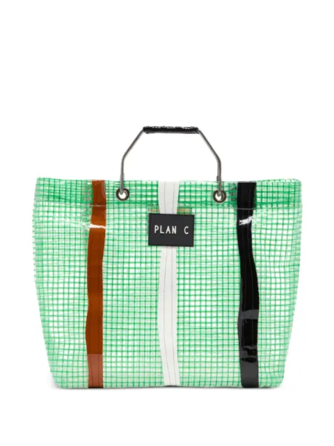 Plan C striped grid tote bag
