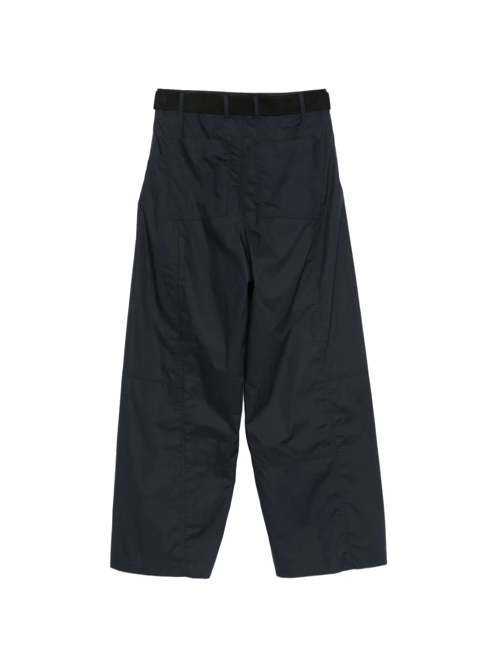 Plan C Broek met ceintuur en vlakken Blauw