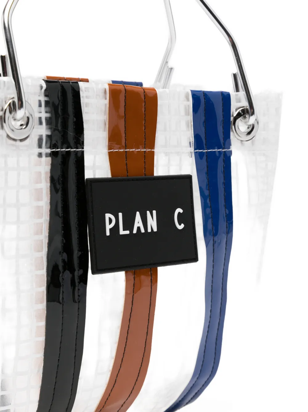  Plan C Striped Tote Bag - Blanco 