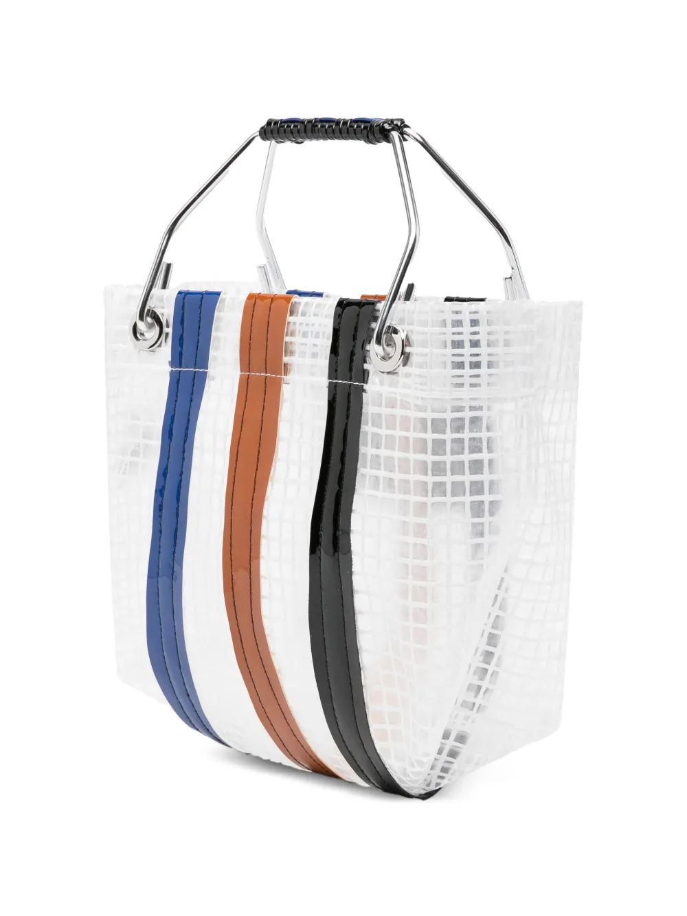  Plan C Striped Tote Bag - Blanco 