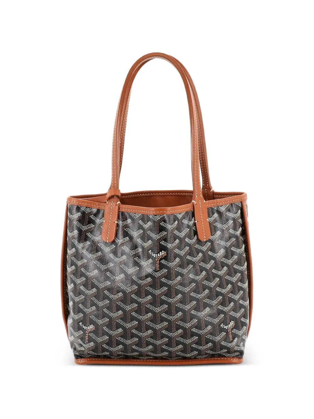 Goyard Pre-Owned Anjou Reversible Tote Coated Canvas Mini satchel - Marrone
