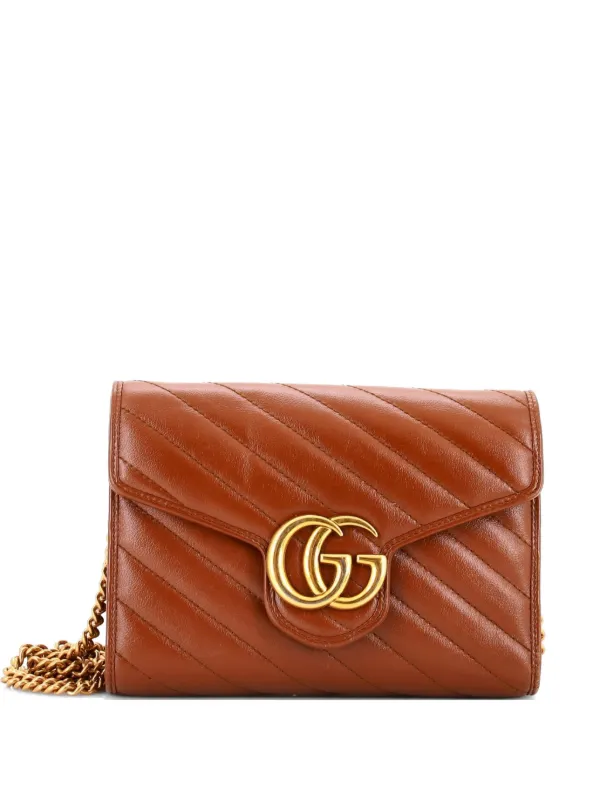 Gucci Pre-Owned GGマーモント チェーンウォレット マテラッセ レザー