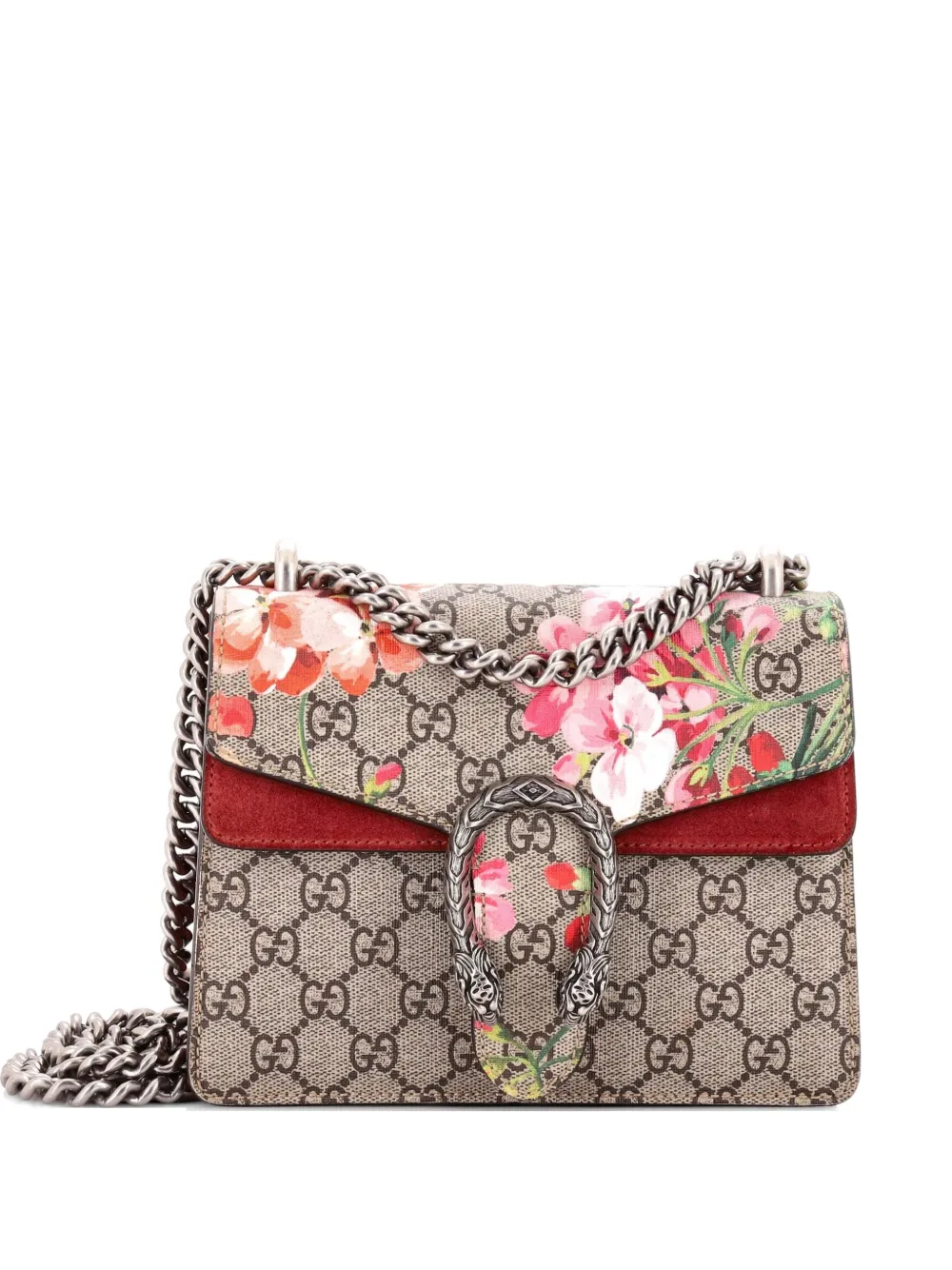 Gucci Pre-Owned Dionysus Bag Blooms Print GG Coated Canvas Mini shoulder bag - Marrone