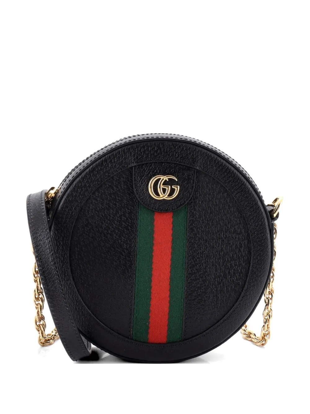 Gucci Pre-Owned Ophidia Round Shoulder Bag Leather Mini crossbody bag - Nero