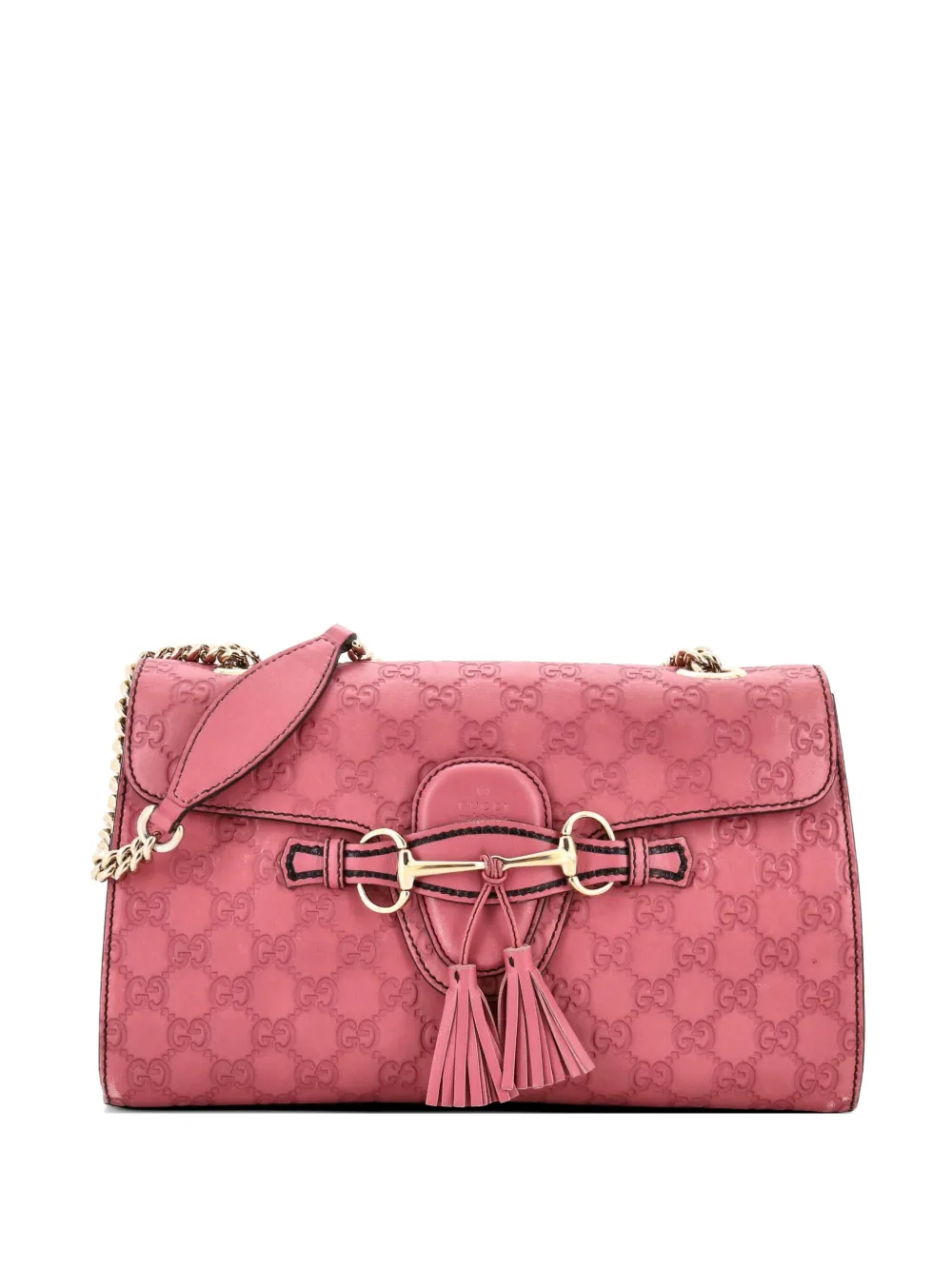 Gucci Pre-Owned Emily Chain Flap Bag Guccissima Leather Medium shoulder bag - Rosa