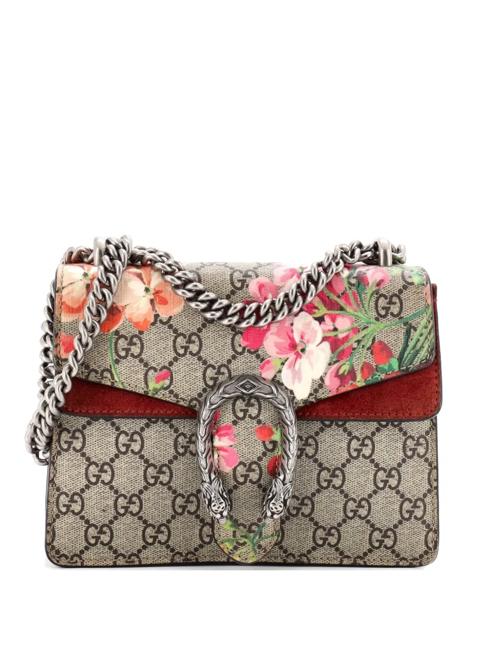 Gucci Pre-Owned Dionysus Bag Blooms Print GG Coated Canvas Mini shoulder bag - Marrone