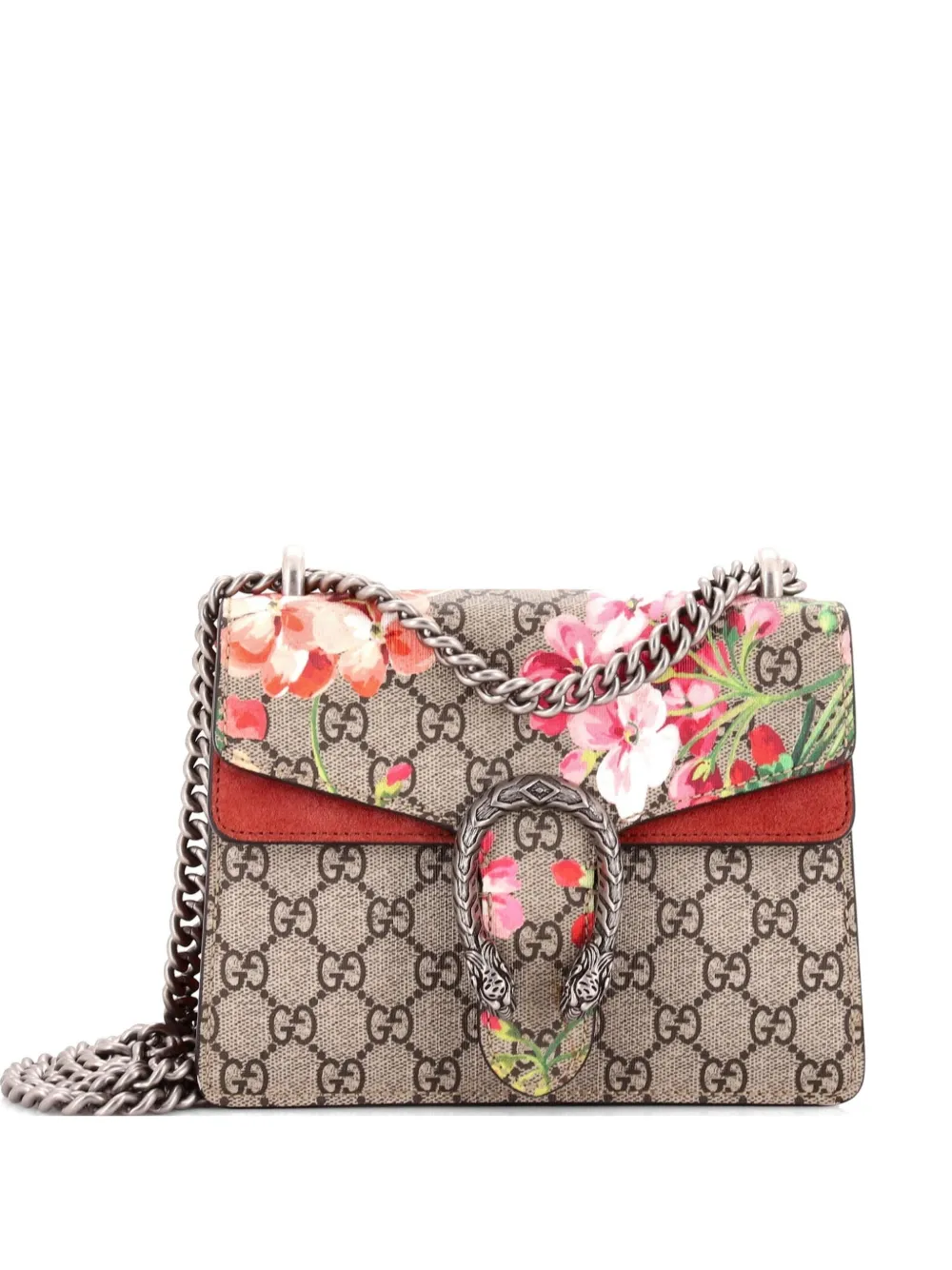 Gucci Pre-Owned Dionysus Bag Blooms Print GG Coated Canvas Mini shoulder bag - Marrone