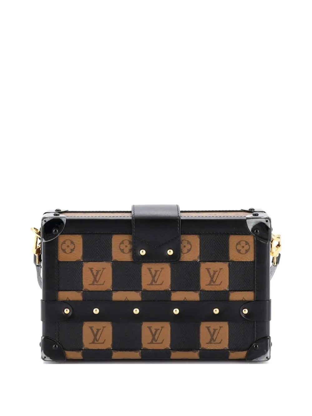 Petite Malle Handbag Damier Tressage Monogram Canvas And Leather Clutch Bag