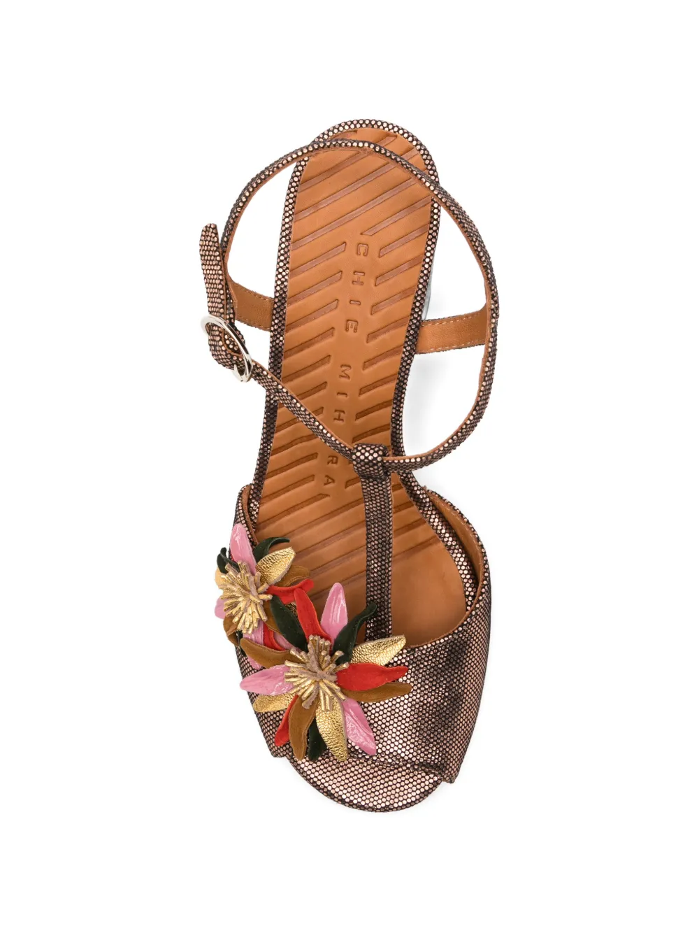 Chie Mihara Uliva floral-appliqué sandals Roze
