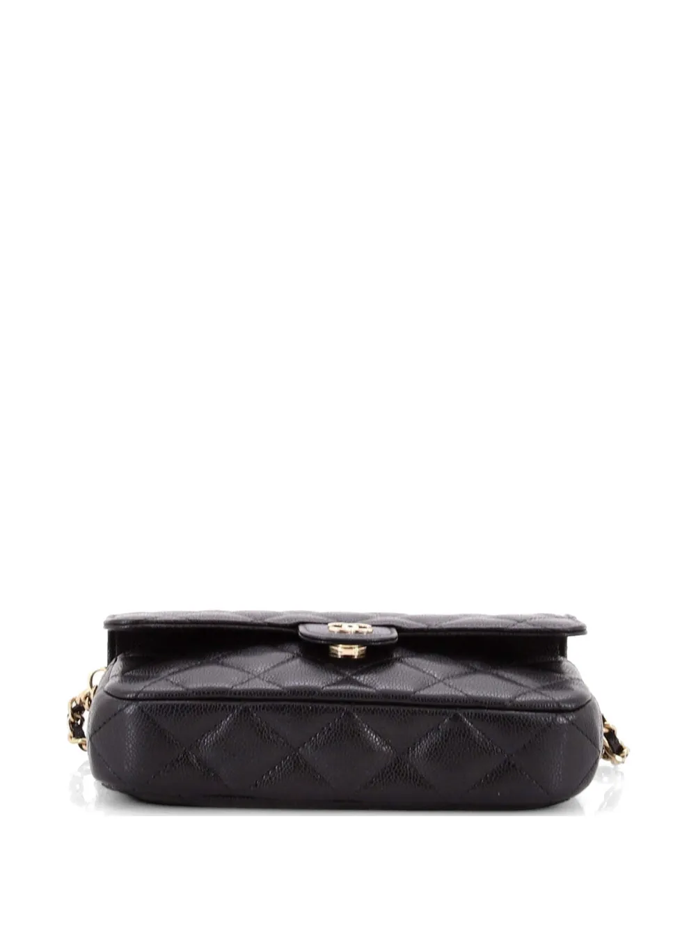 Classic Flap Phone Holder With Chain Quilted Caviar Clutch Bag