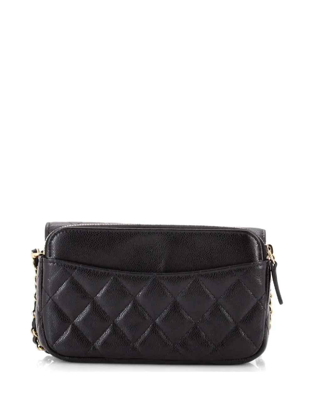 Classic Flap Phone Holder With Chain Quilted Caviar Clutch Bag