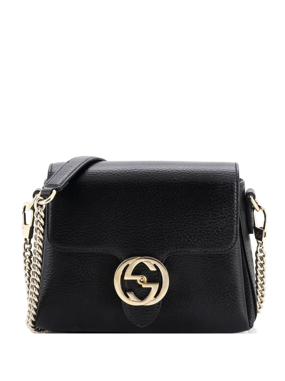 Gucci Pre-Owned Interlocking Chain Leather Small crossbody bag - Nero