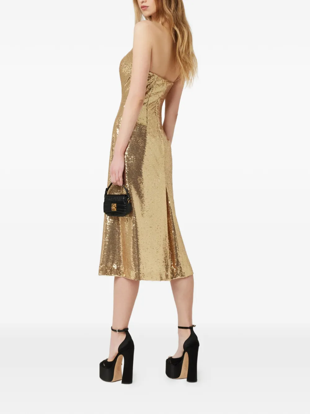 Ermanno Scervino Midi-jurk verfraaid met pailletten Goud