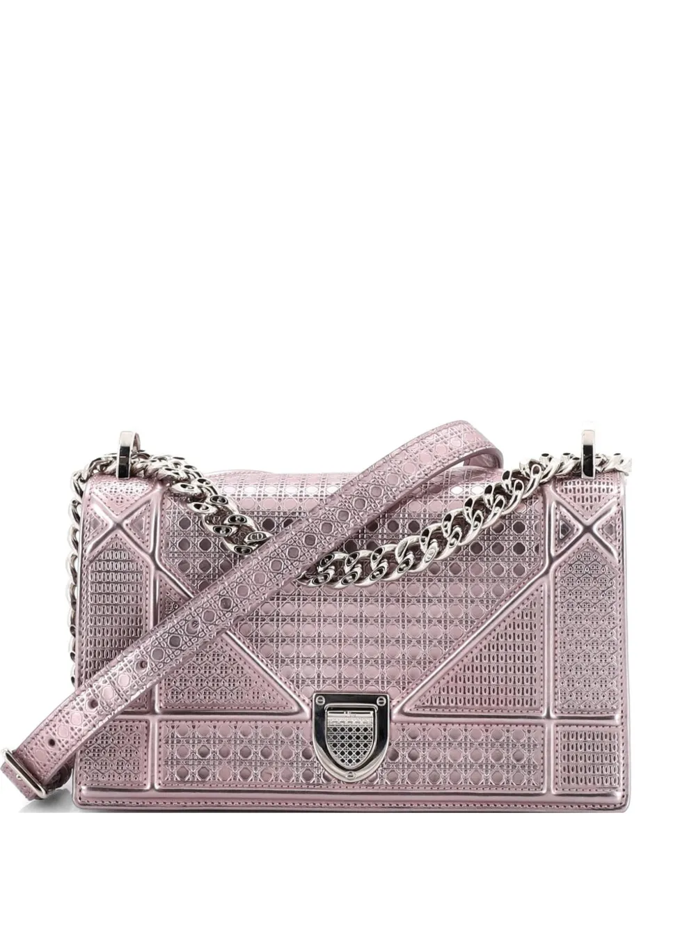 Christian Dior Pre-Owned Diorama Flap Bag Cannage Embossed Calfskin Small shoulder bag - Rosa