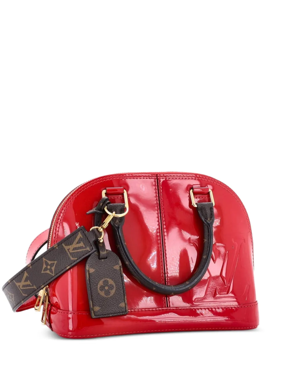Louis Vuitton Pre-Owned Alma Handbag Vernis with Monogram Canvas BB satchel - Braun
