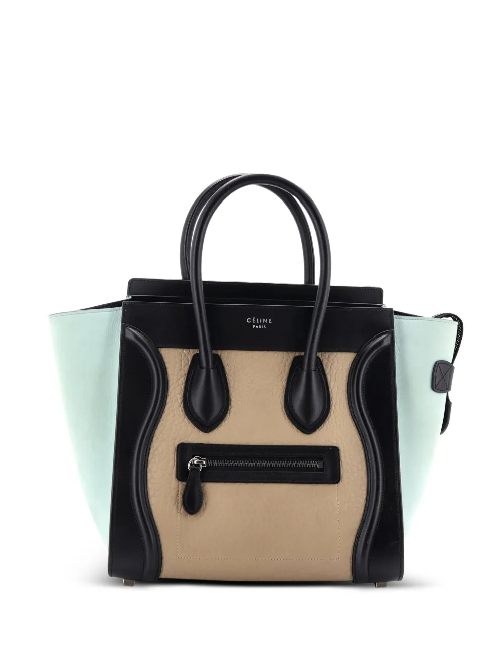 Celine Pre-Owned Tricolor Luggage Bag Leather Micro tote bag - Nero