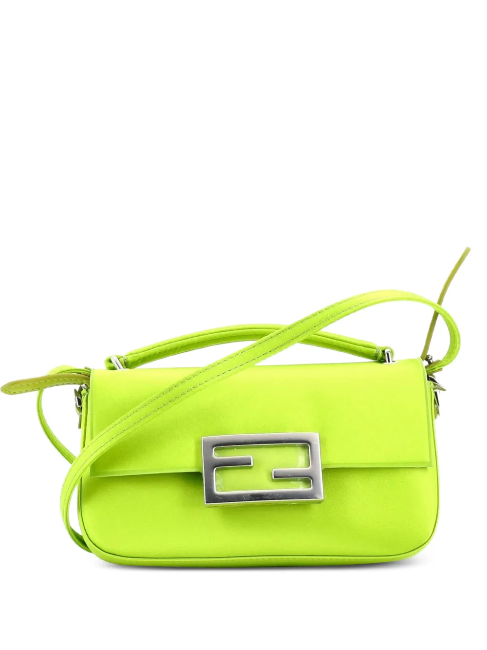 Fendi Pre-Owned Baguette Phone Pouch Silk satchel - Verde