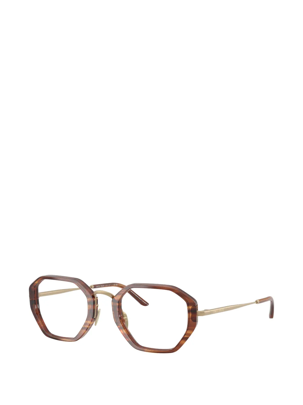  Giorgio Armani Geometric-frames Glasses - Brown 