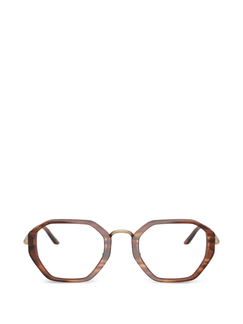 Giorgio Armani geometric-frames glasses - Braun