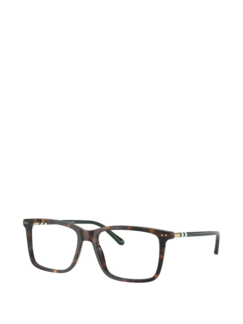 POLO RALPH LAUREN EYEWEAR Gestreepte bril met vierkant montuur Bruin