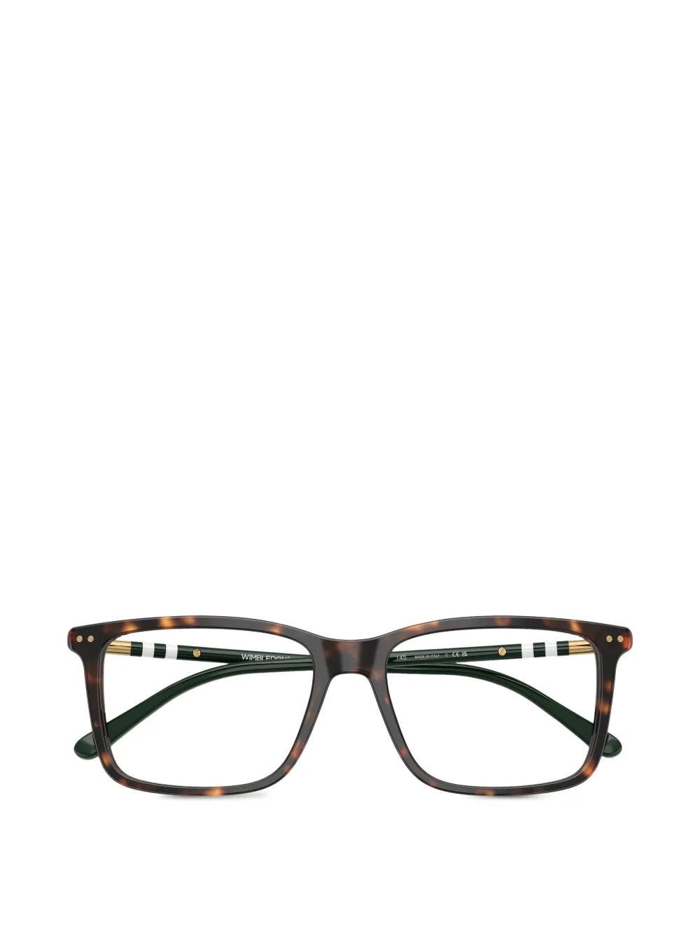 POLO RALPH LAUREN EYEWEAR Gestreepte bril met vierkant montuur Bruin