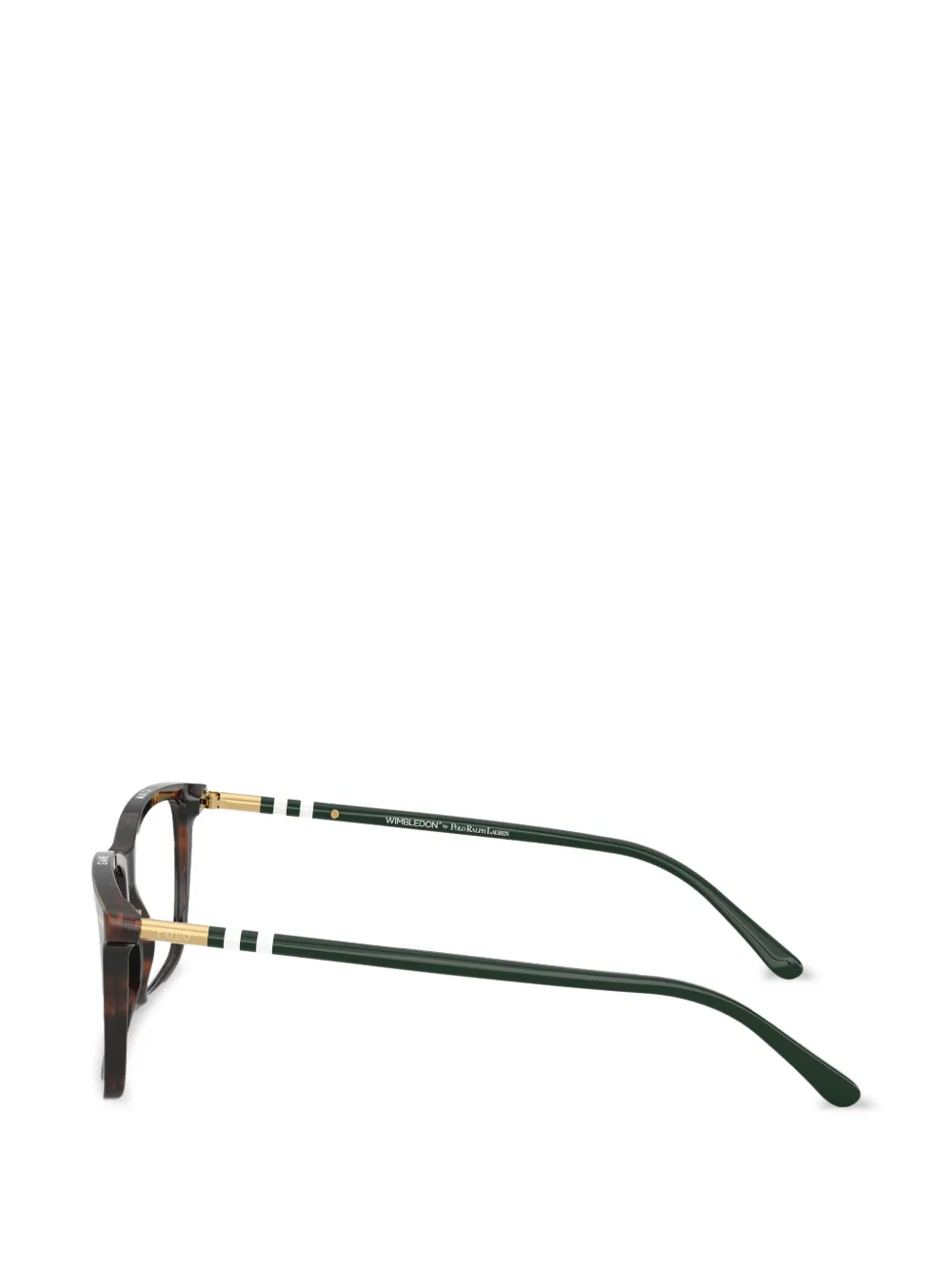 POLO RALPH LAUREN EYEWEAR Gestreepte bril met vierkant montuur Bruin