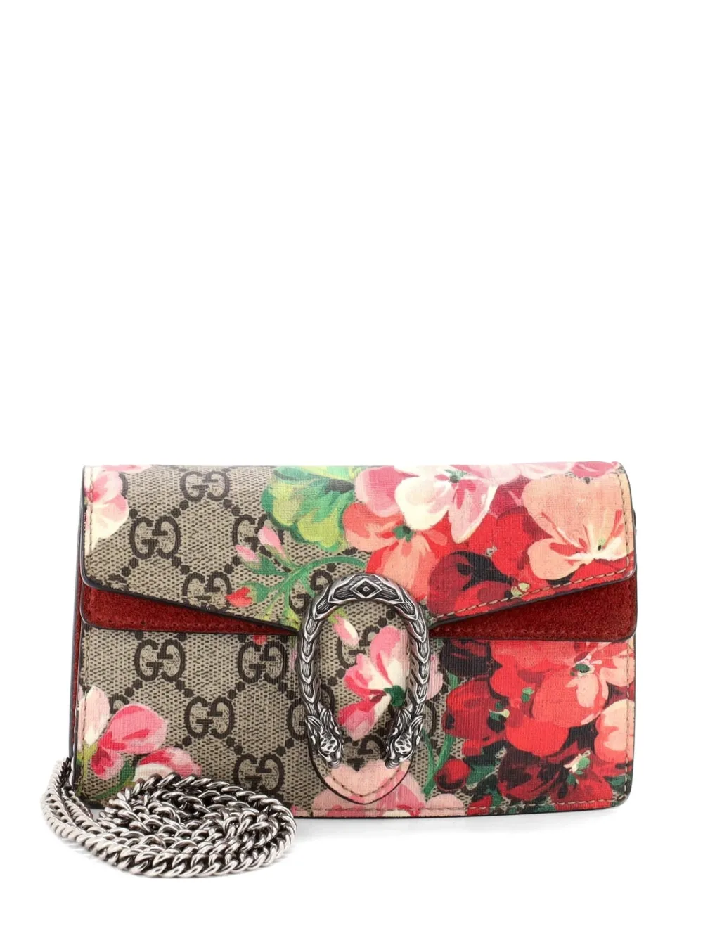 Gucci Pre-Owned Dionysus Bag Blooms Print GG Coated Canvas Super Mini crossbody bag - Marrone