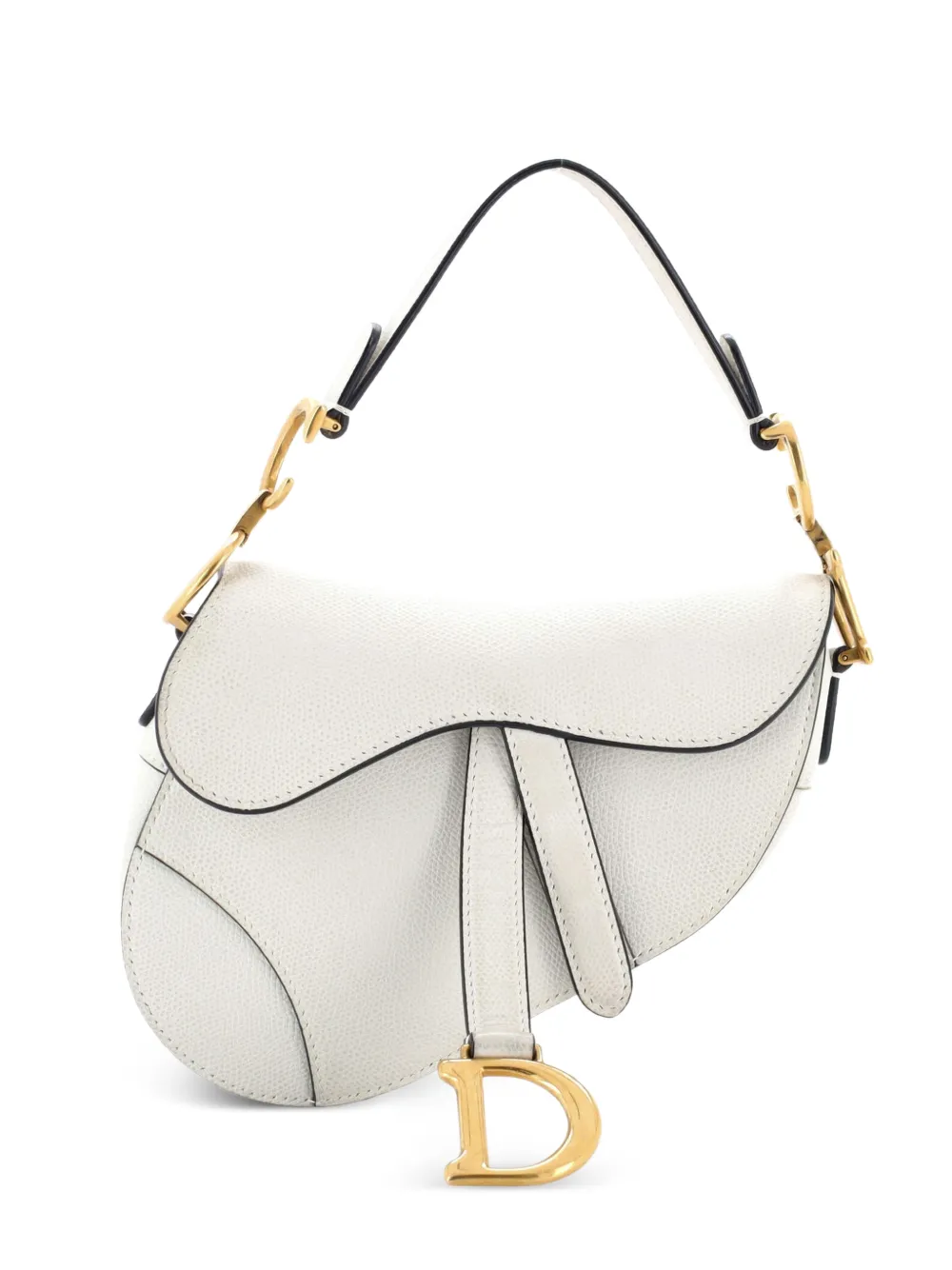 Christian Dior Pre-Owned Saddle Handbag Leather Mini shoulder bag - Bianco