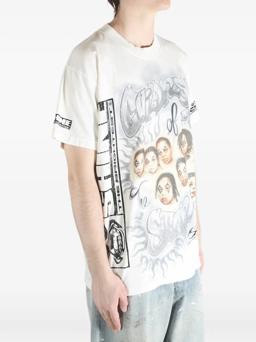 Hellstar children Of The Star Printed T-shirt - Neutrals 